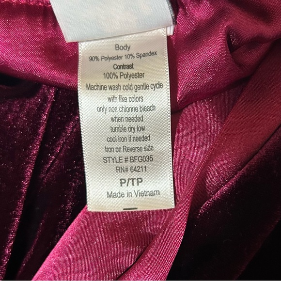 Jonquil Diane Samandi Velvet Robe XS Burgundy Long Belted Wrap Duster - Picture 7 of 8